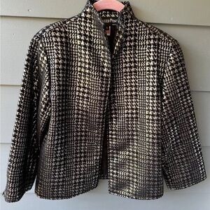 Painted Pony Black & Silver Houndstooth Jacket Blazer Sz S